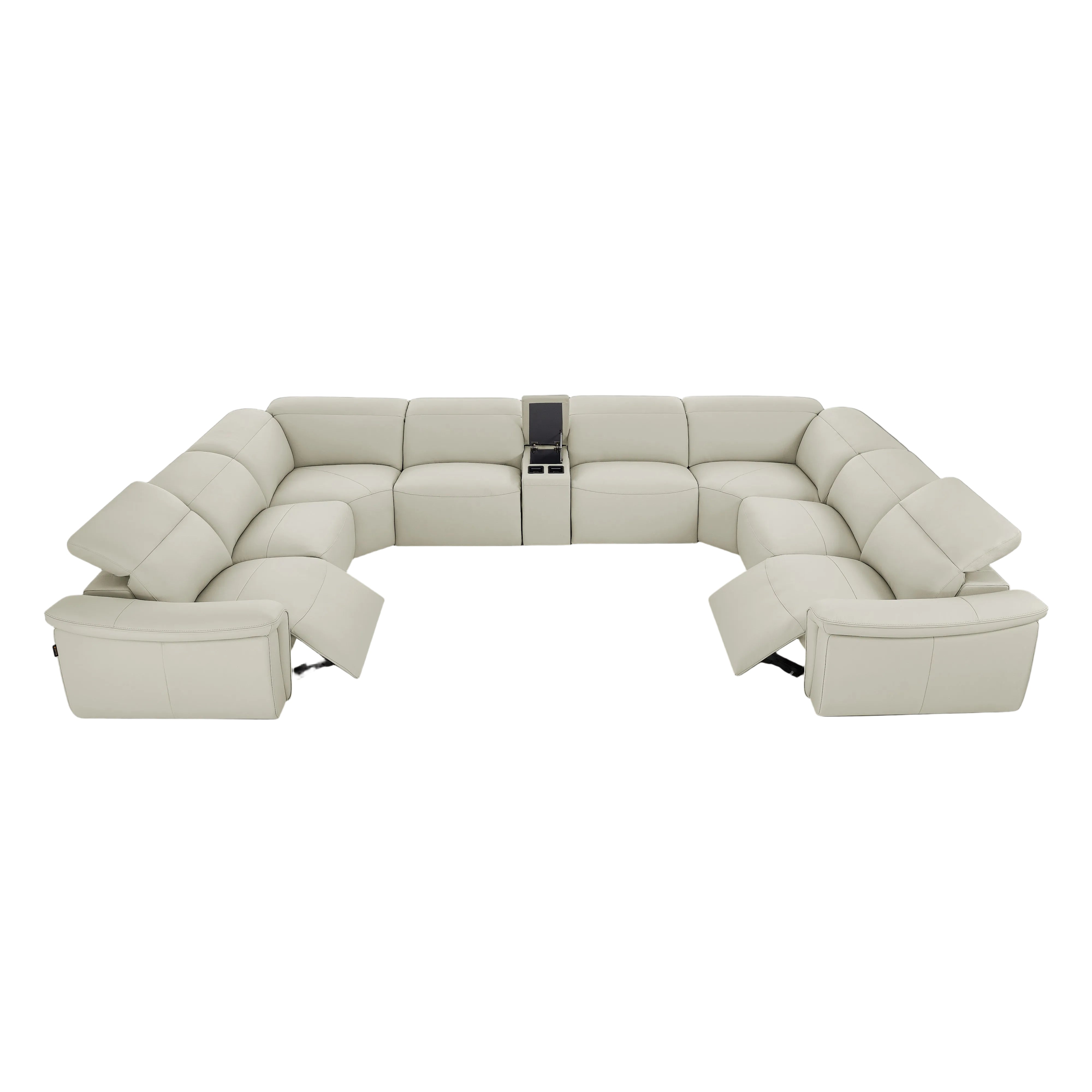Vanessa 9-pc beige sectional sofa on a white background.