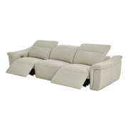 The Vanessa beige reclining sofa on a gray background.