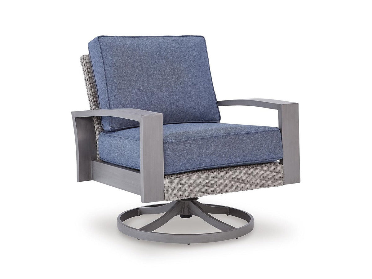 Half Moon Beach - Swivel Lounge With Cushion - Blue / Gray