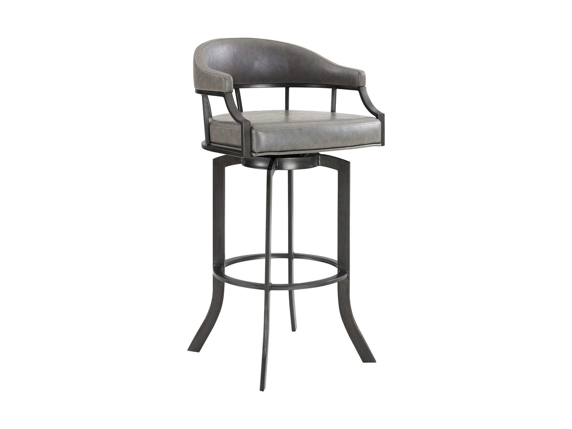 Pharaoh - Swivel Faux Leather Bar Stool - Mineral Finish