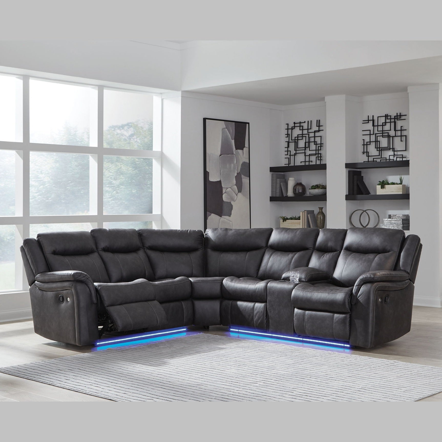 Sultan Meadow - 2-Piece Reclining Sectional - Carbon