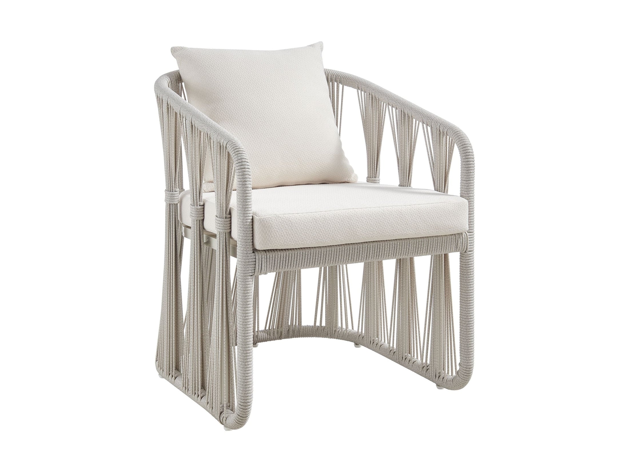 Breeze - Cream Metal Outdoor Dining Chair With Cushions - Pearl