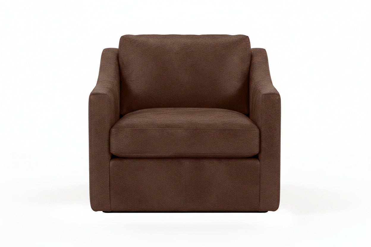 Brown armchair on a white background