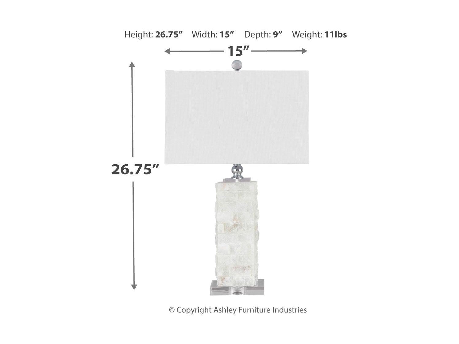 Malise - Alabaster Table Lamp  - White