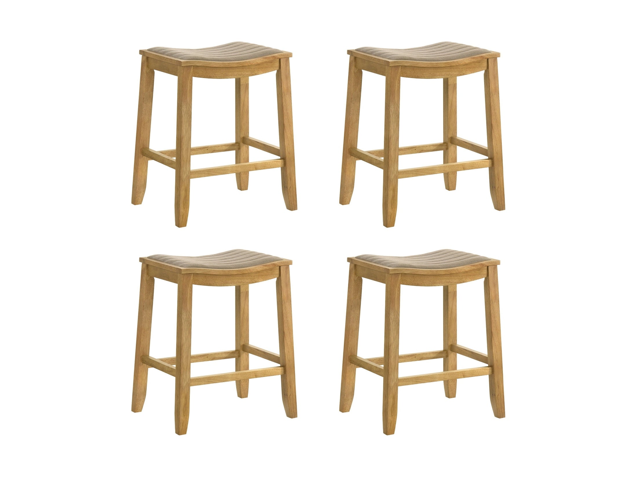 Iyani - Coastal Modern Wood Counter Height Kitchen Bar Stool