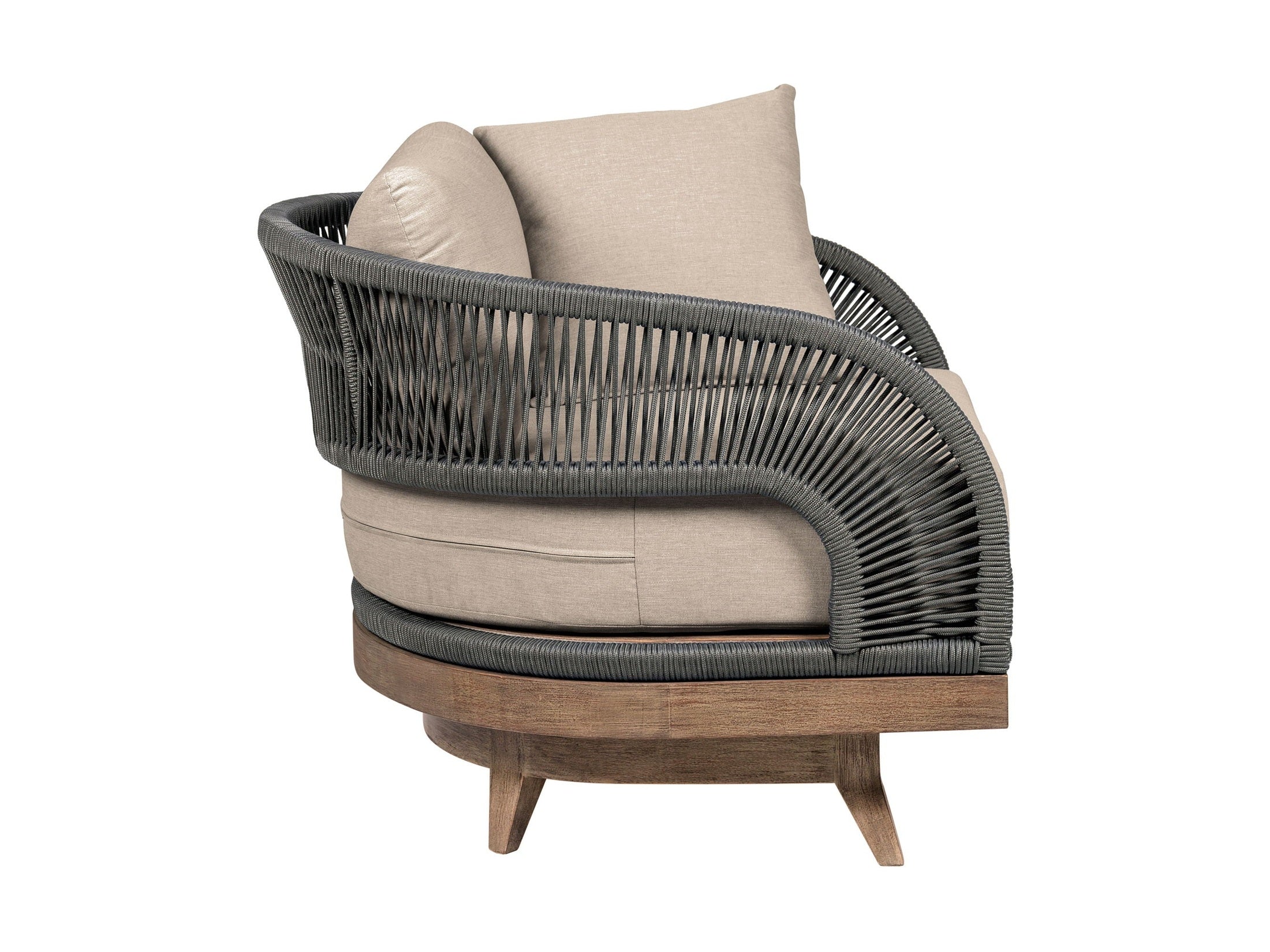 Orbit - Swivel Outdoor Patio Chair - Weathered Eucalyptus / Taupe