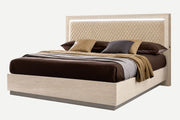Ambra - Rombi Bed Queen Size - Light Beige