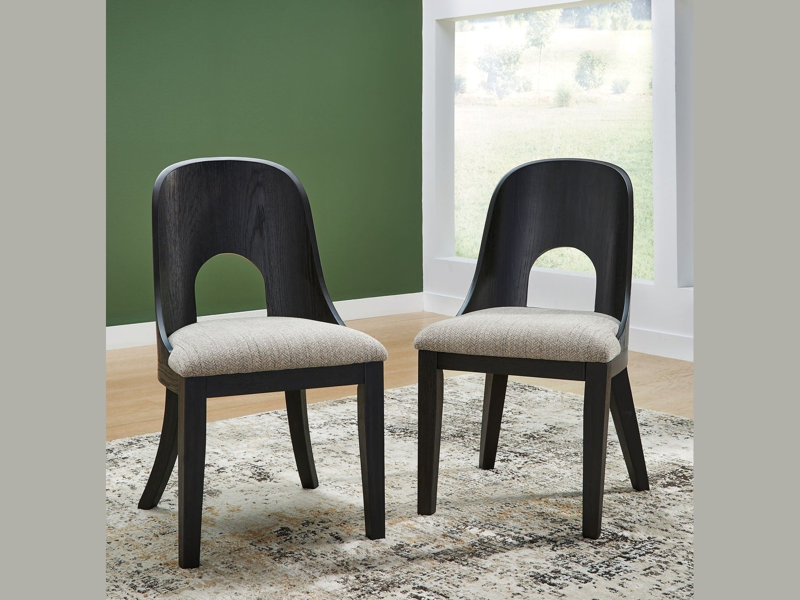 Rowanbeck - Dining Upholstered Side Chair (Set of 2) - Gray / Black