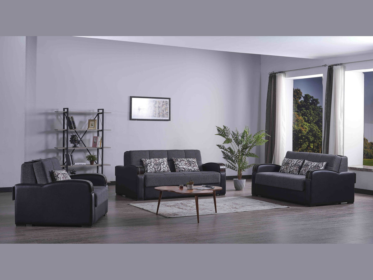 Ottomanson Sleep Plus - Upholstered Convertible Loveseat With Storage