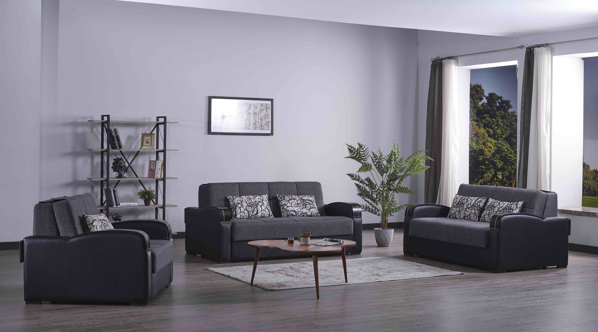 Ottomanson Sleep Plus - Upholstered Convertible Loveseat With Storage