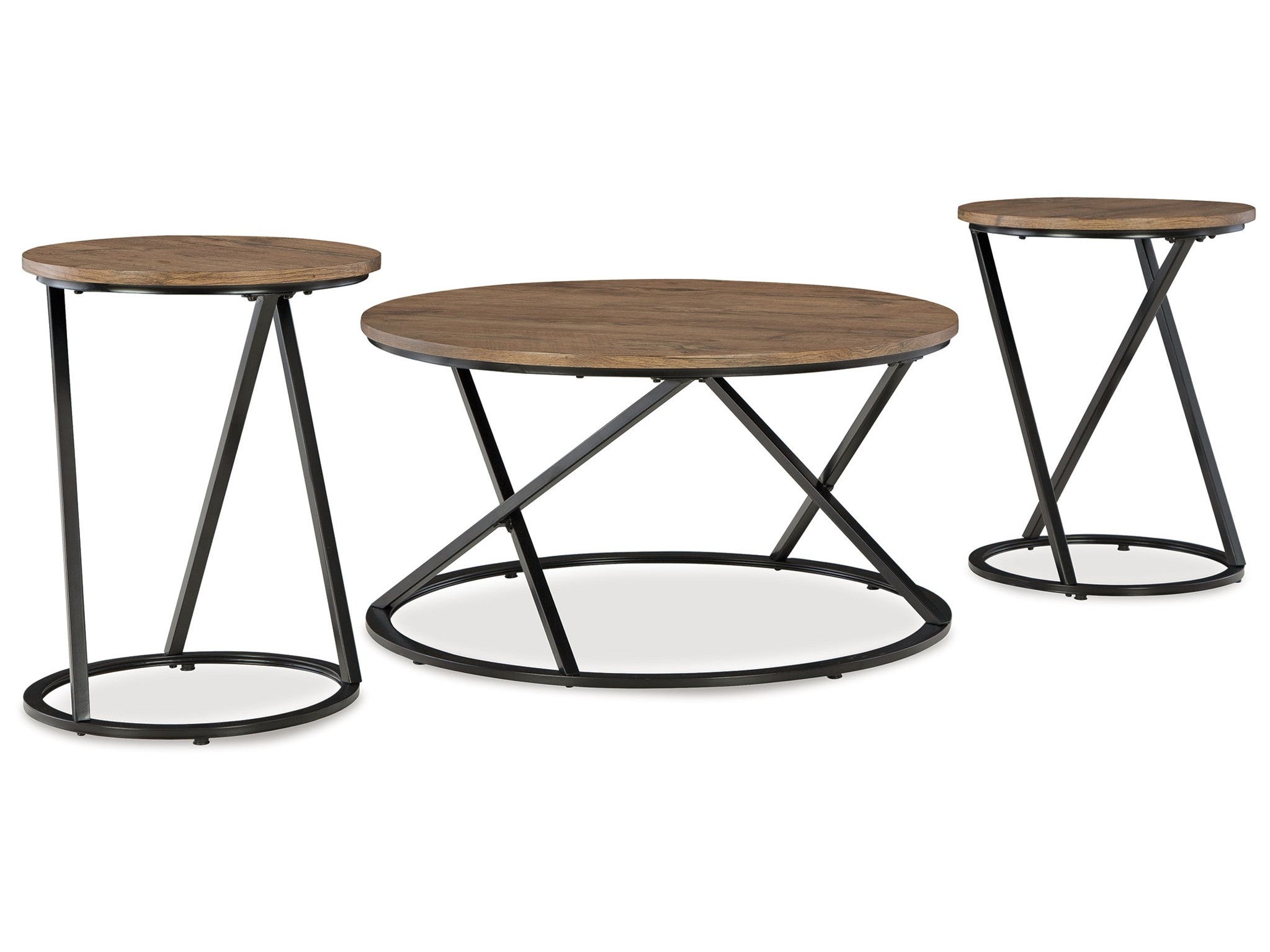Cassbryn - Occasional Table Set (Set of 3) - Brown / Black
