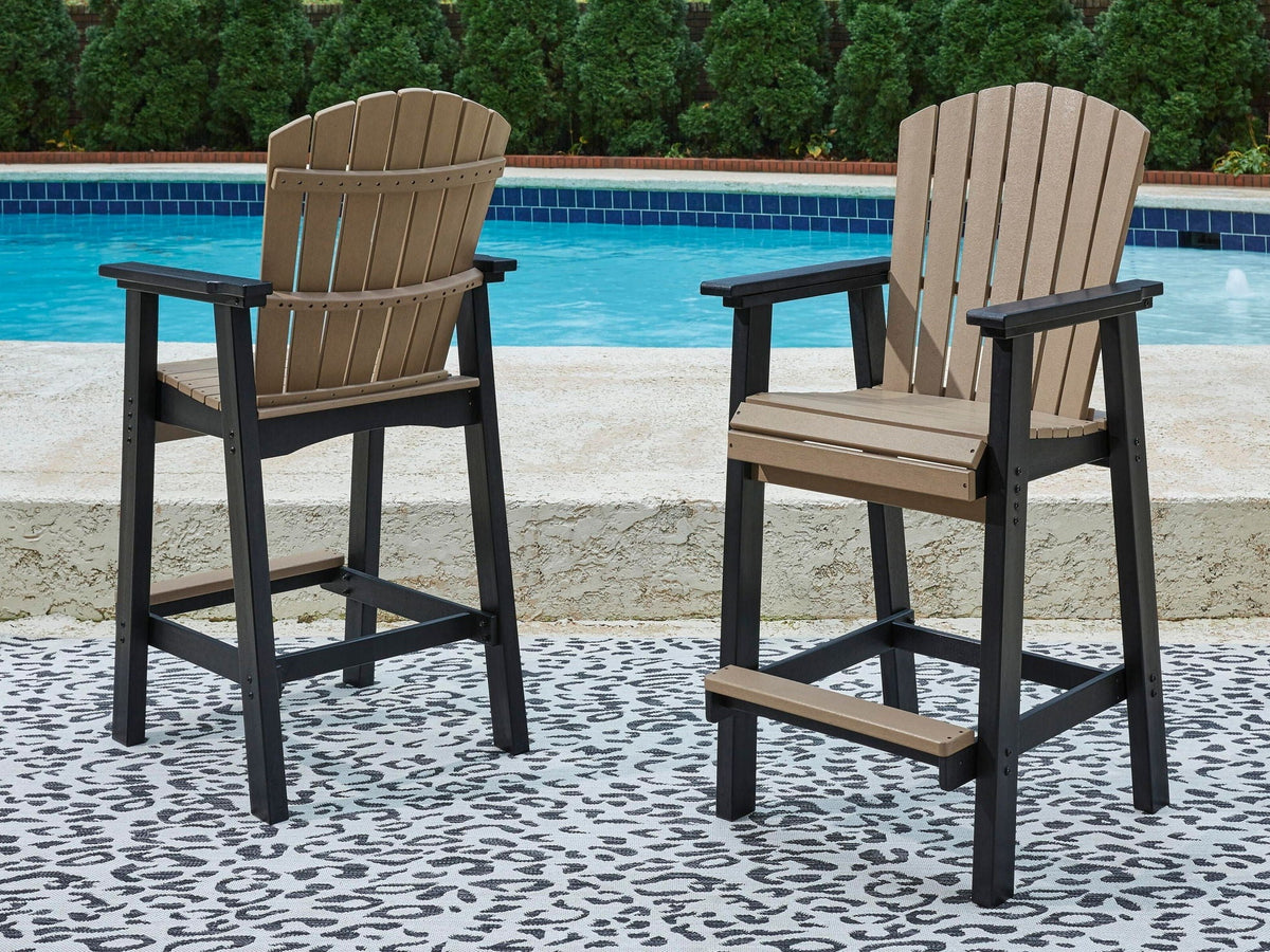 Fairen Trail - Tall Barstool (Set of 2) - Black / Driftwood