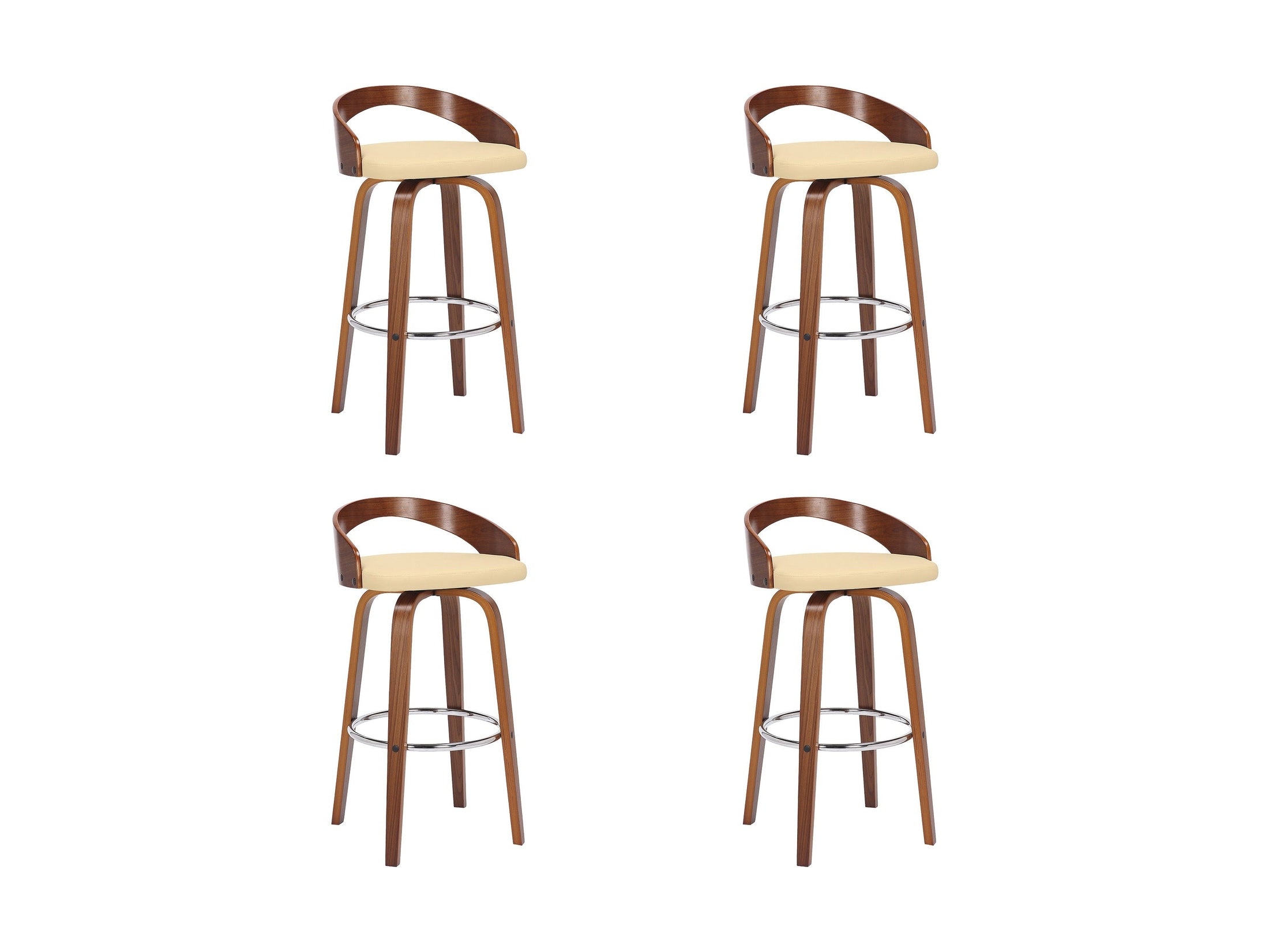 Sonia - 30" Bar Height Swivel Bar Stool - Walnut Wood