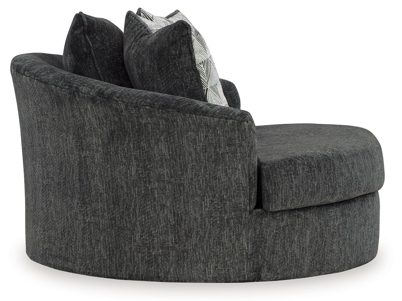 Biddeford - Oversized Swivel Accent Chair - Shadow