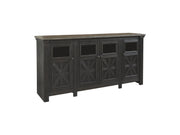 Tyler Creek - Extra Large TV Stand - Black / Gray