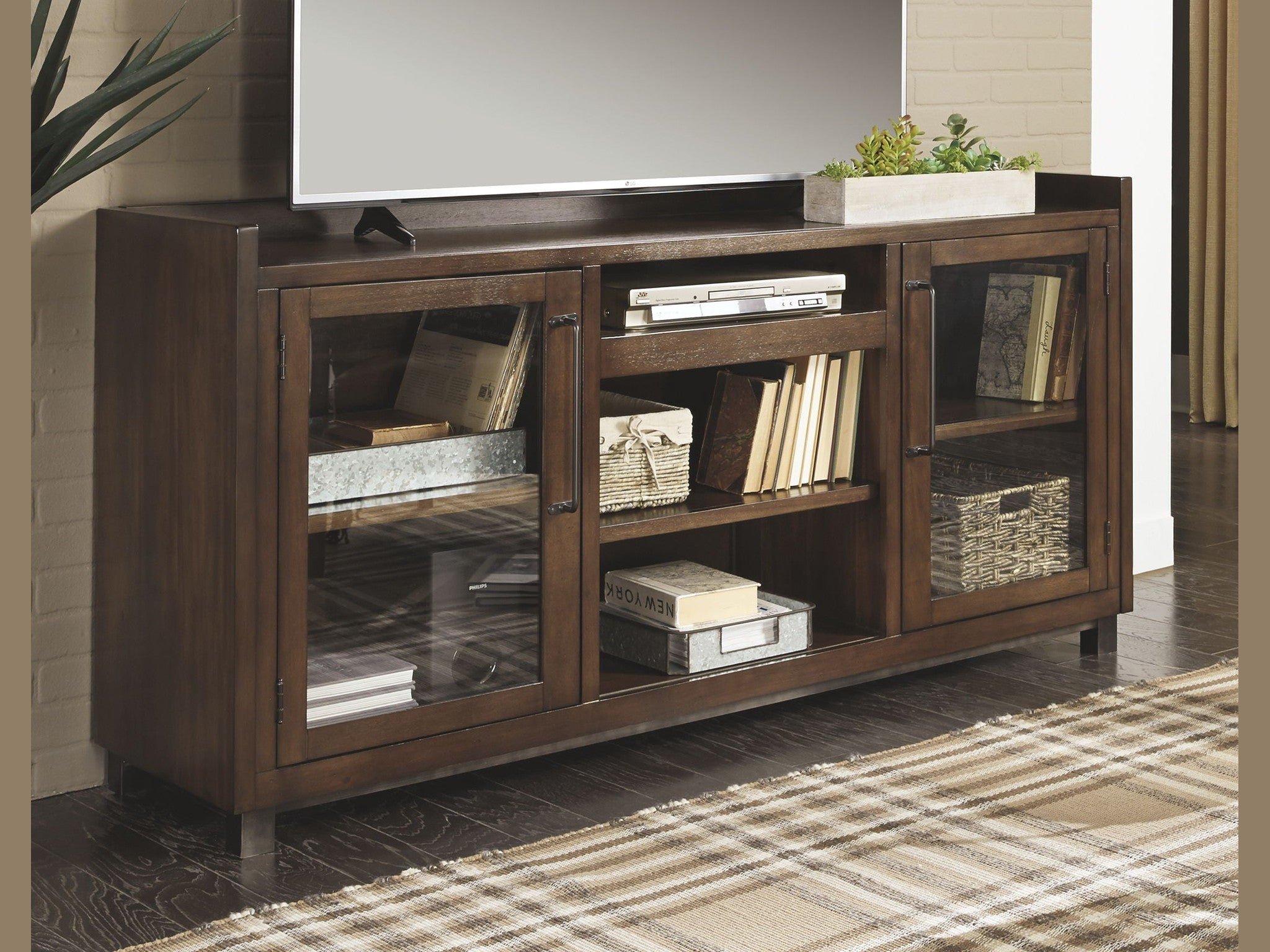 Starmore - XL TV Stand w/Fireplace Option - Brown