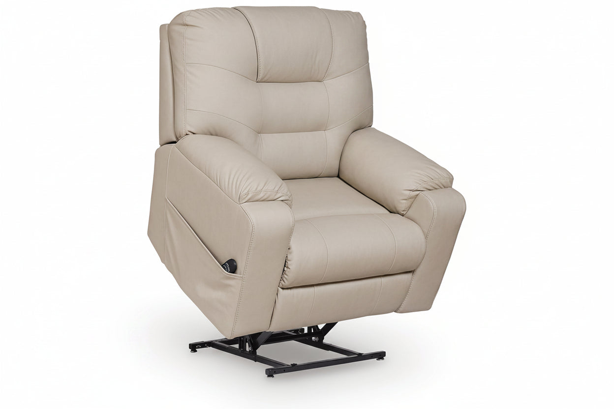 Beige lift chair on a white background