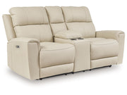 Dahlmoore - Dbl Power Reclining Loveseat With Console - Almond