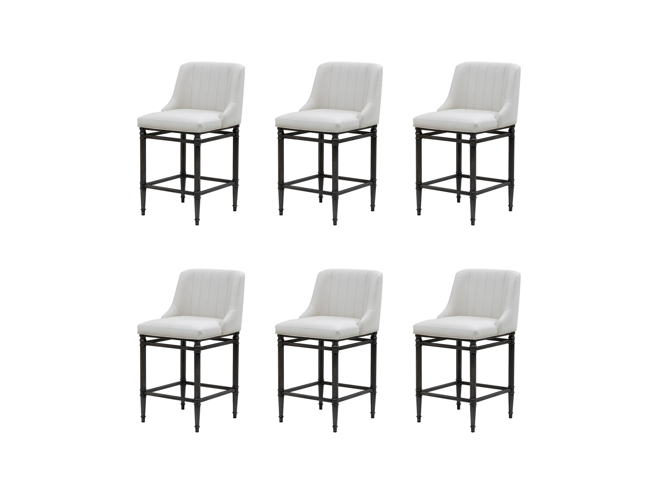 Marvin - Steel Frame Faux Leather Upholstered Counter Height Barstool