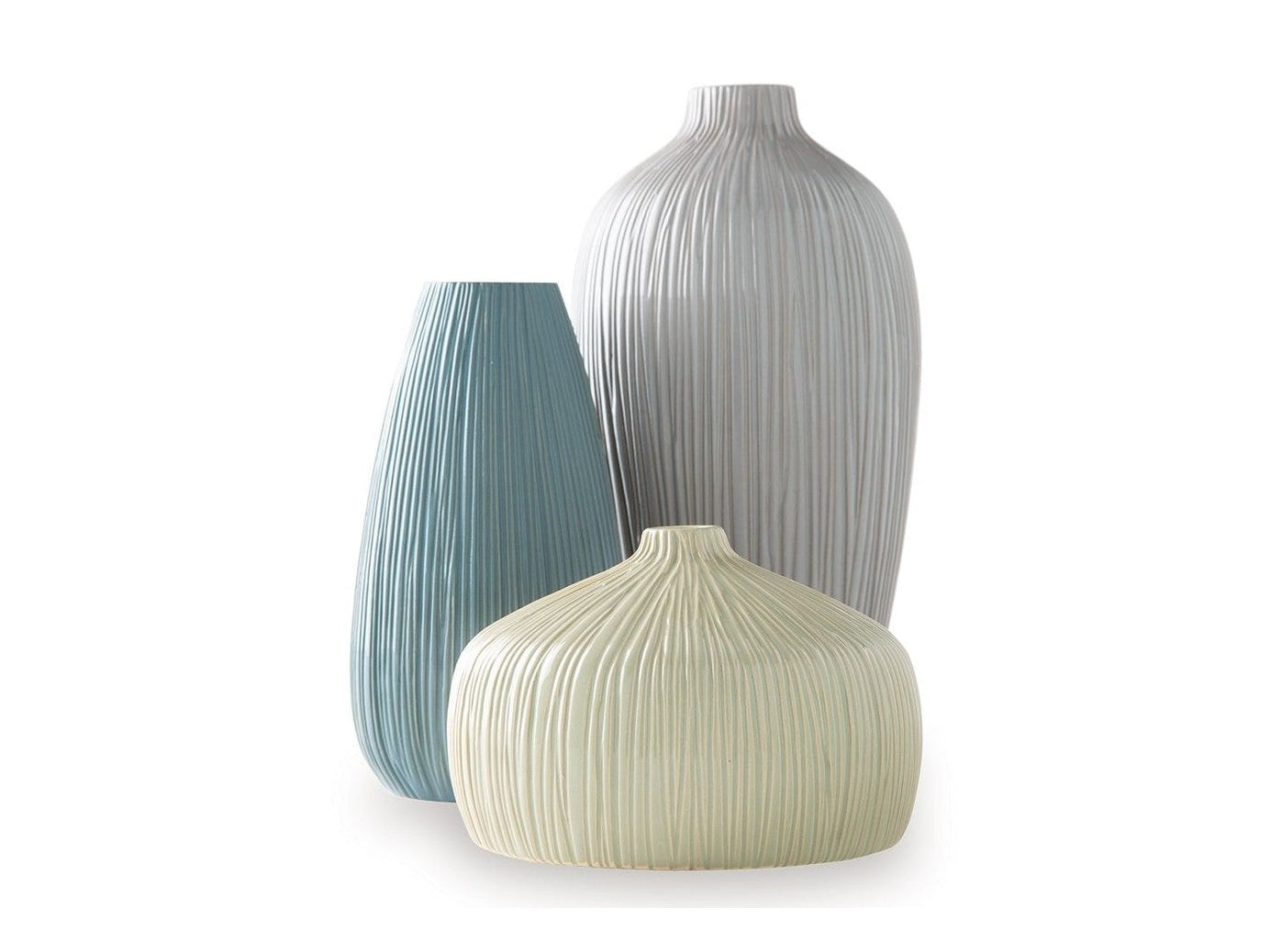 Eiderman - Vase Set (Set of 3) - Gray / Blue / Green