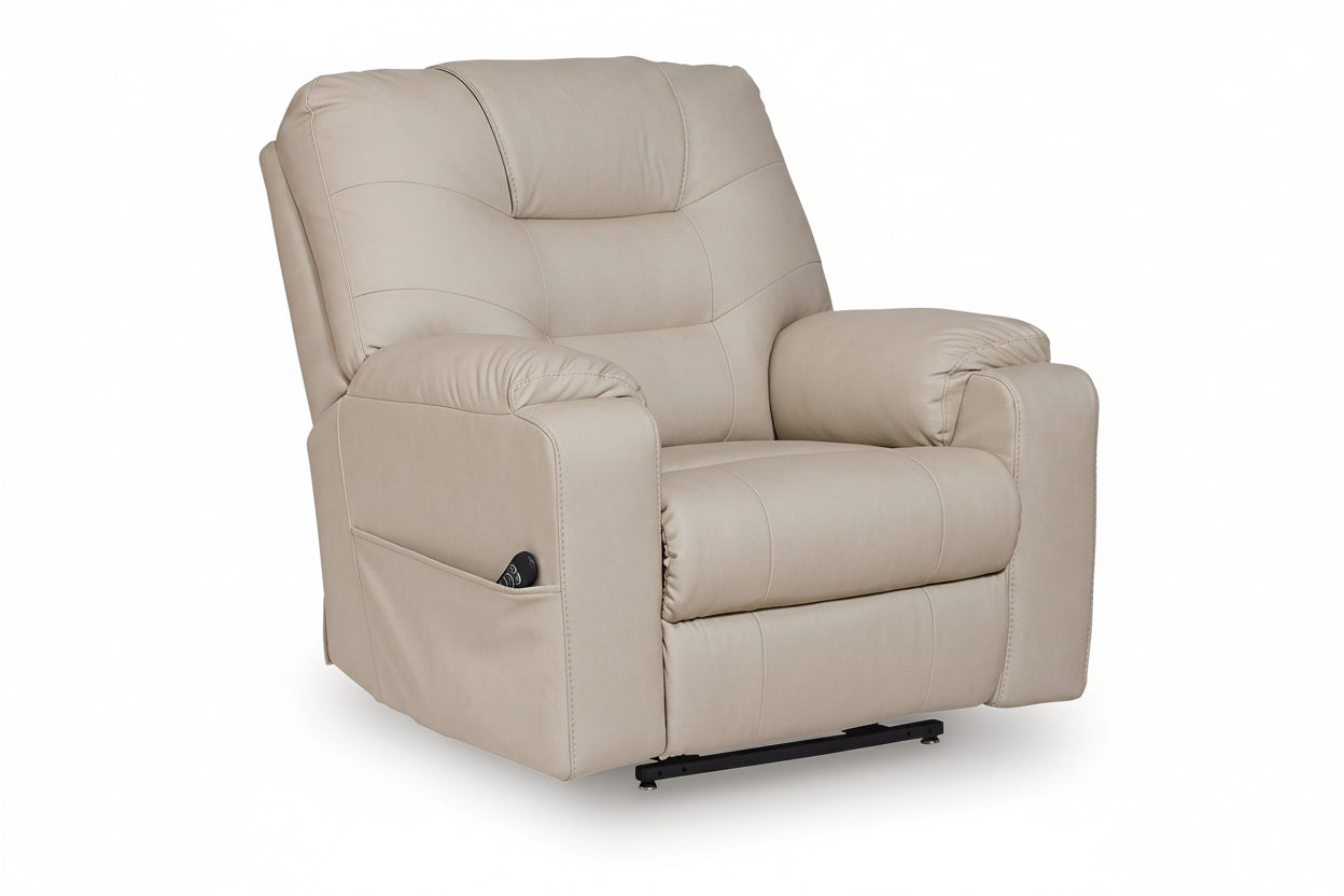 Beige recliner chair on a white background