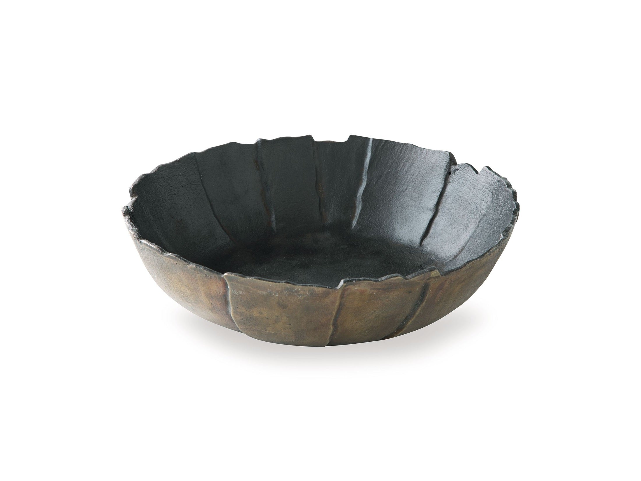Aidman - Bowl - Black / Antique Gold Finish