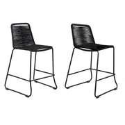 Shasta - 30" Outdoor Metal And Rope Stackable Barstool