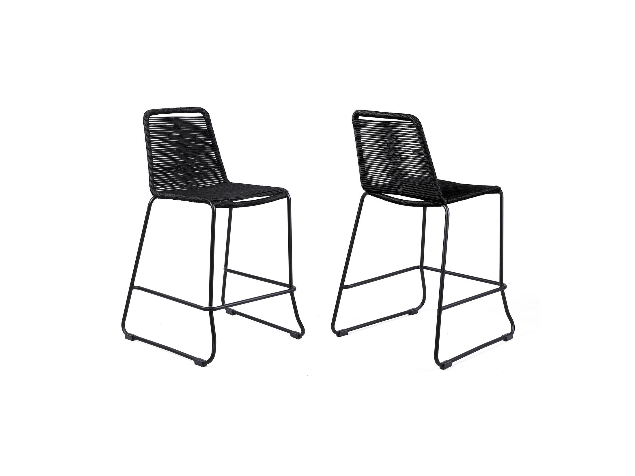 Shasta - 30" Outdoor Metal And Rope Stackable Barstool