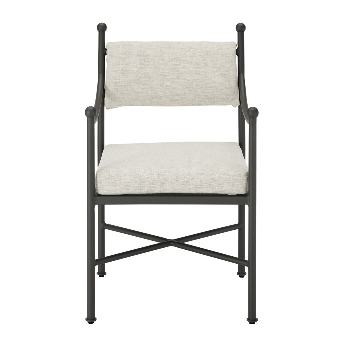 Leni - Outdoor Armchair With Cushions And Powder Coated Aluminum Frame - Moonveil / Warm Gray