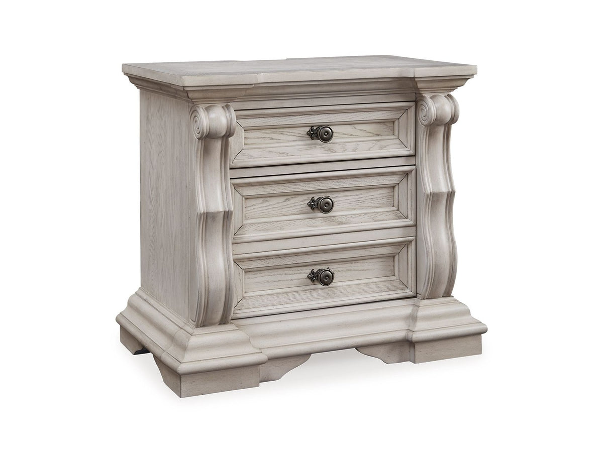 Bruchandi - Three Drawer Night Stand - Antique White
