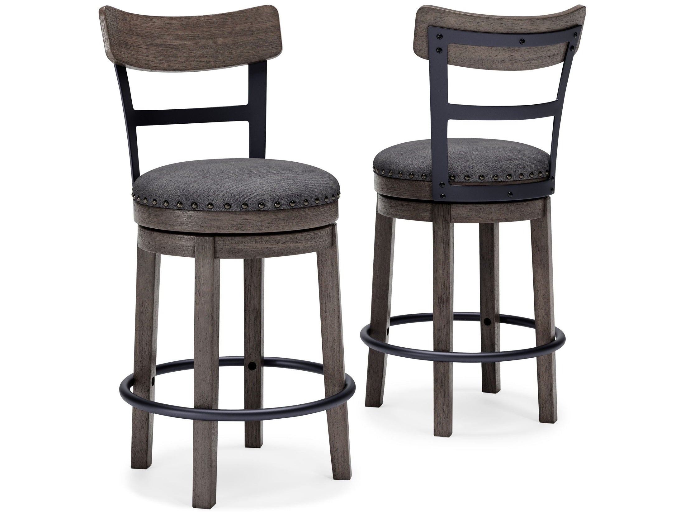 Caitbrook - UPH Swivel Barstool  - Gray