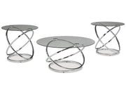 Hollynyx - Occasional Table Set (Set of 3) - Chrome Finish
