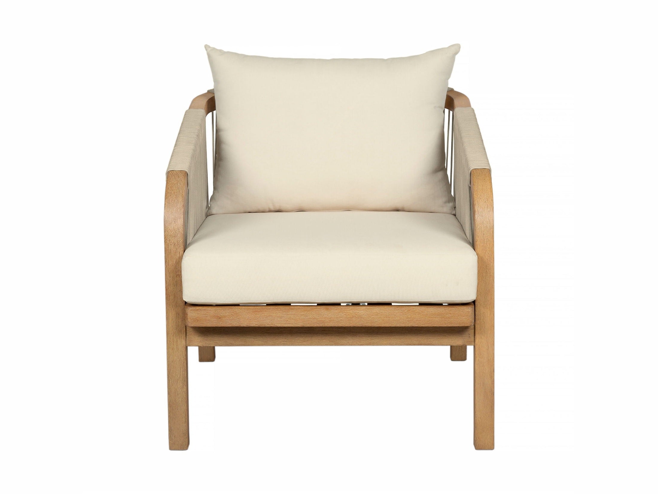 Cypress - Outdoor Patio Chair - Blonde Eucalyptus / Ivory