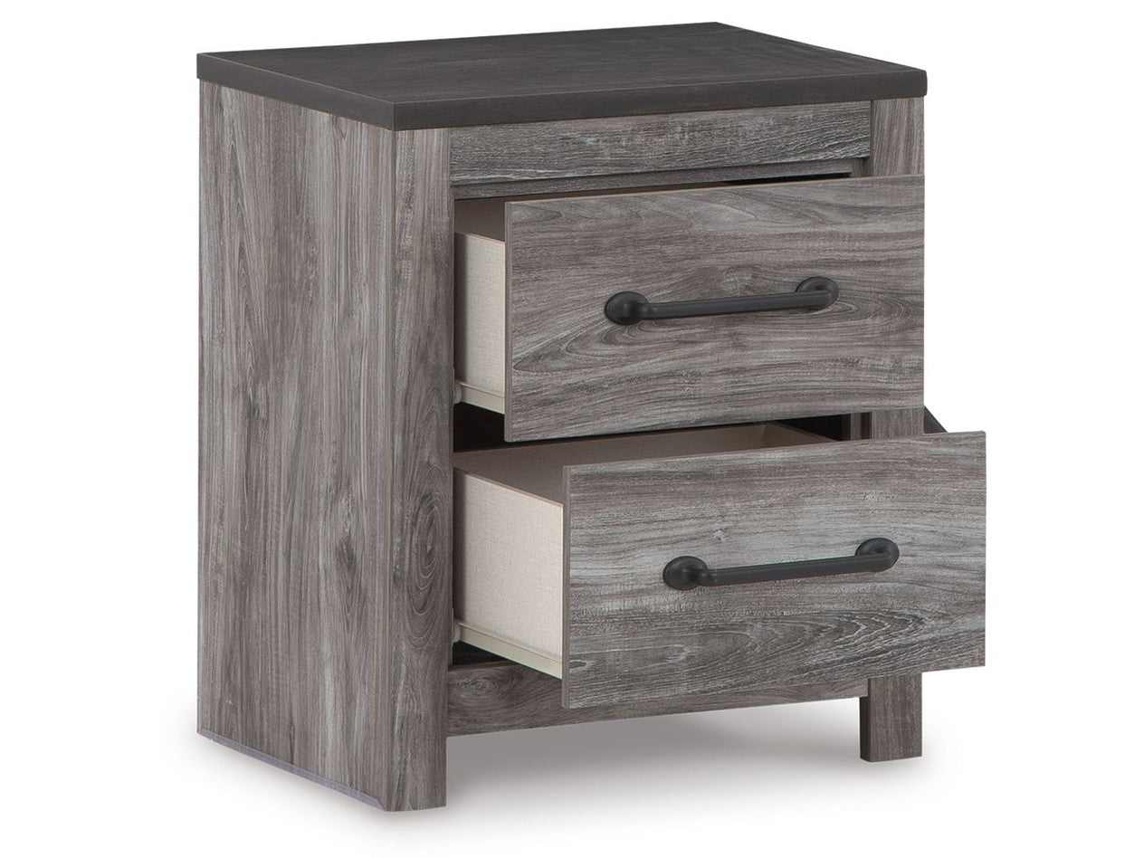 Bronyan - Two Drawer Night Stand - Dark Gray
