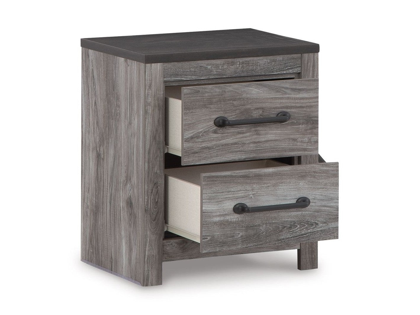 Bronyan - Two Drawer Night Stand - Dark Gray