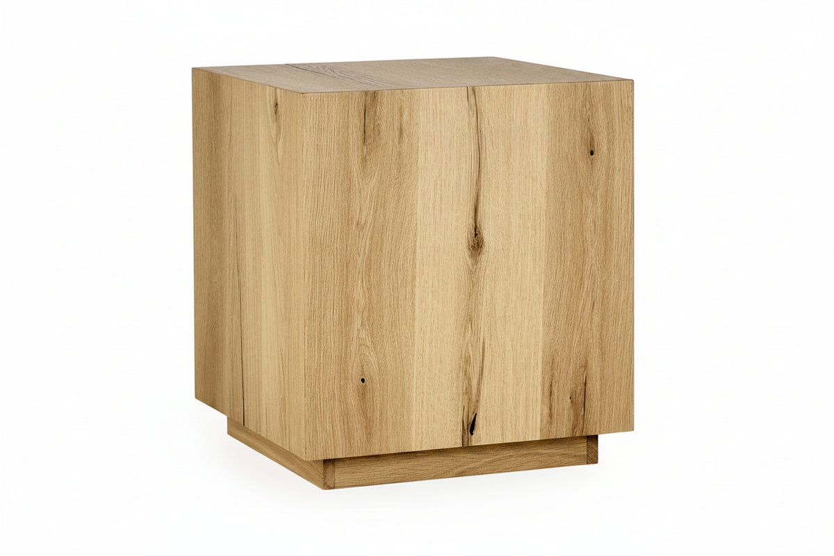 Wooden cube on a white background