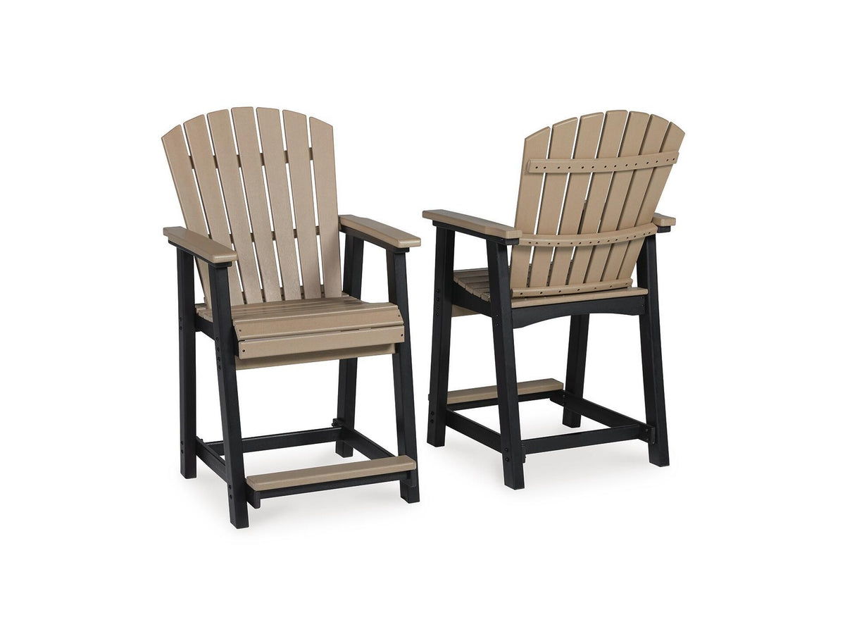 Fairen Trail - Barstool (Set of 2) - Black / Driftwood