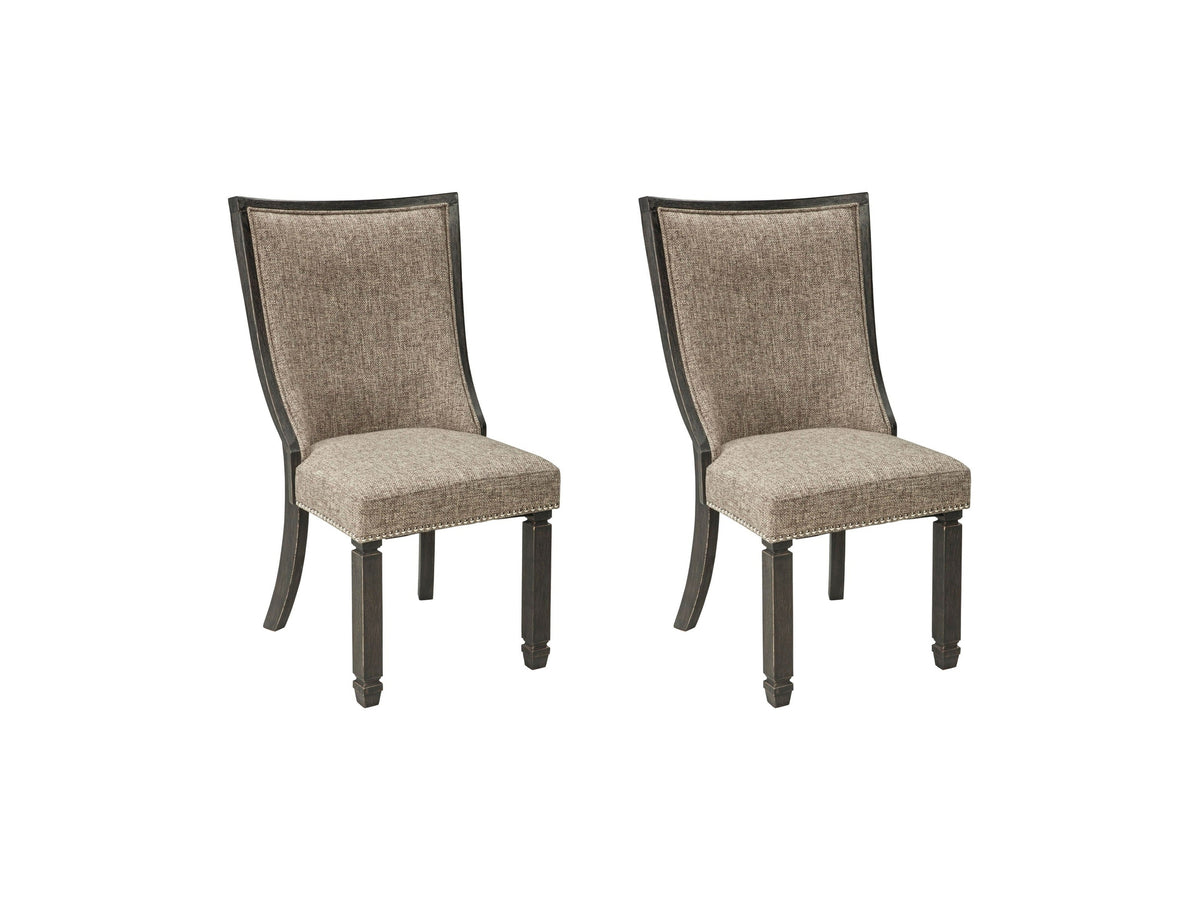Tyler Creek - Dining UPH Side Chair (Set of 2) - Framed Back - Black / Grayish Brown