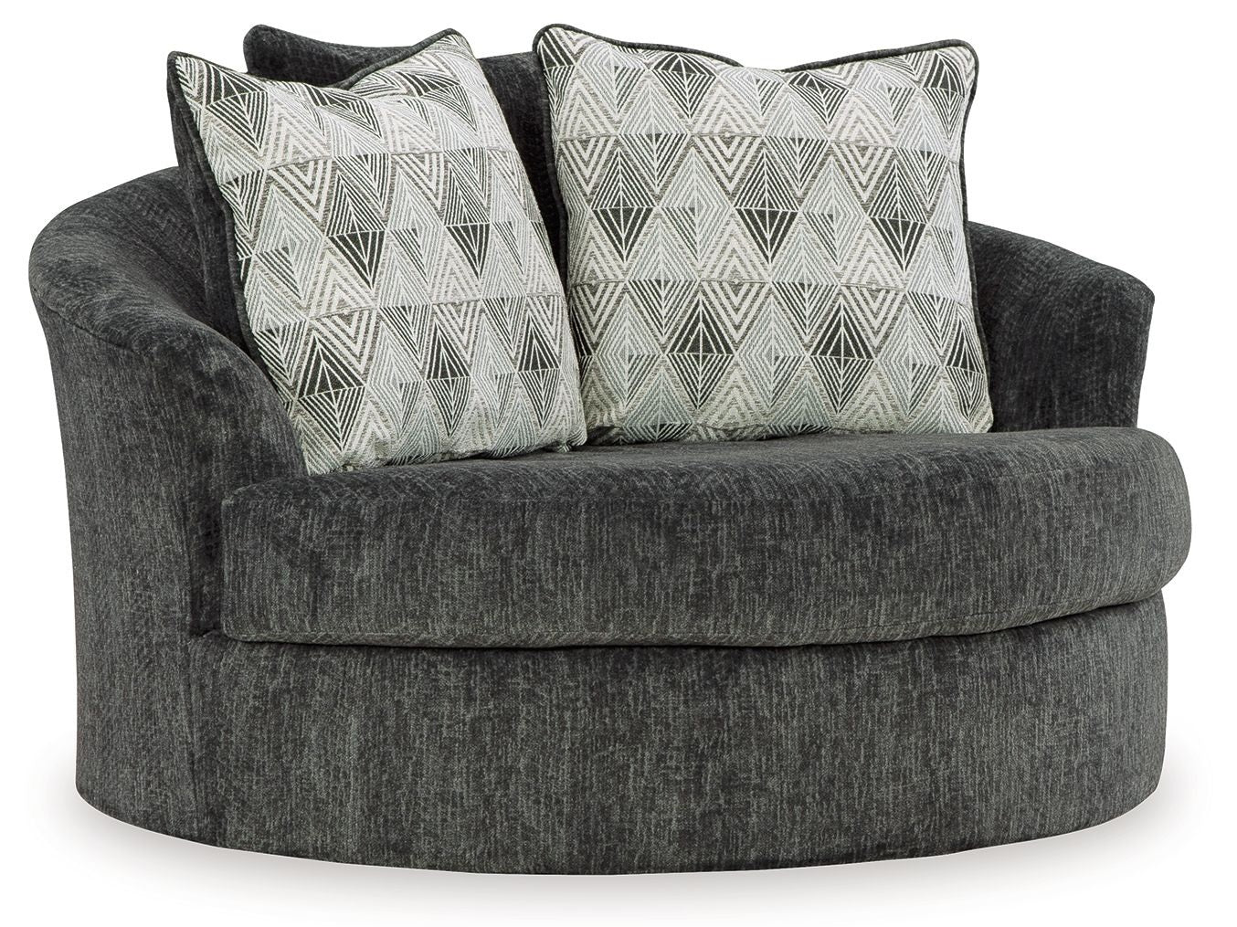 Biddeford - Oversized Swivel Accent Chair - Shadow