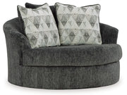 Biddeford - Oversized Swivel Accent Chair - Shadow