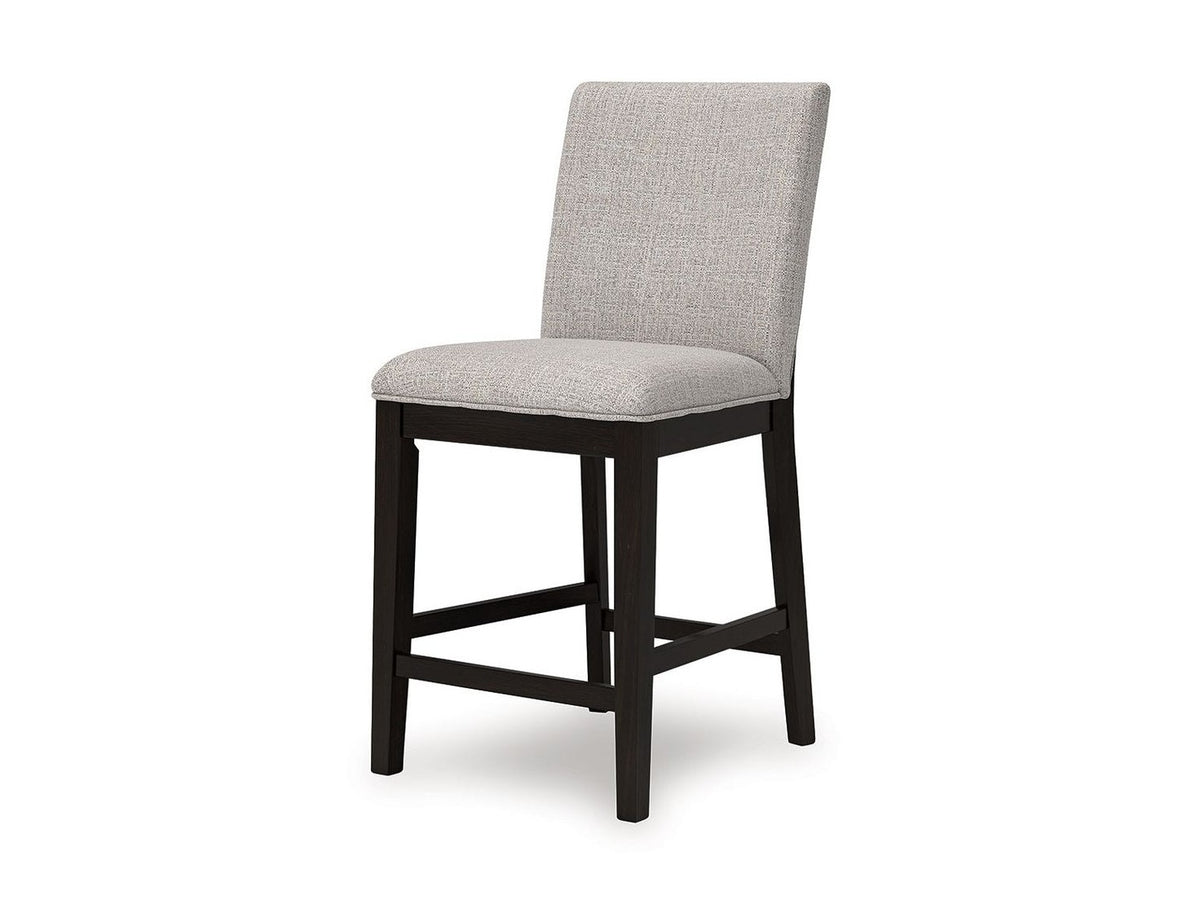 Neymorton - Upholstered Barstool (Set of 2) - Dark Grayish Brown