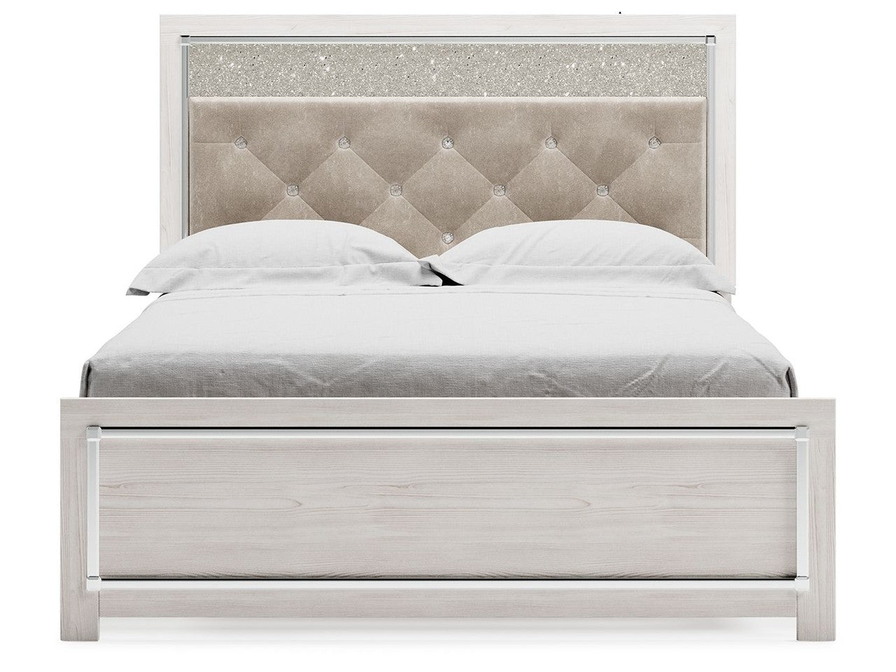 Altyra - Queen Panel Bed With Roll Slats - White