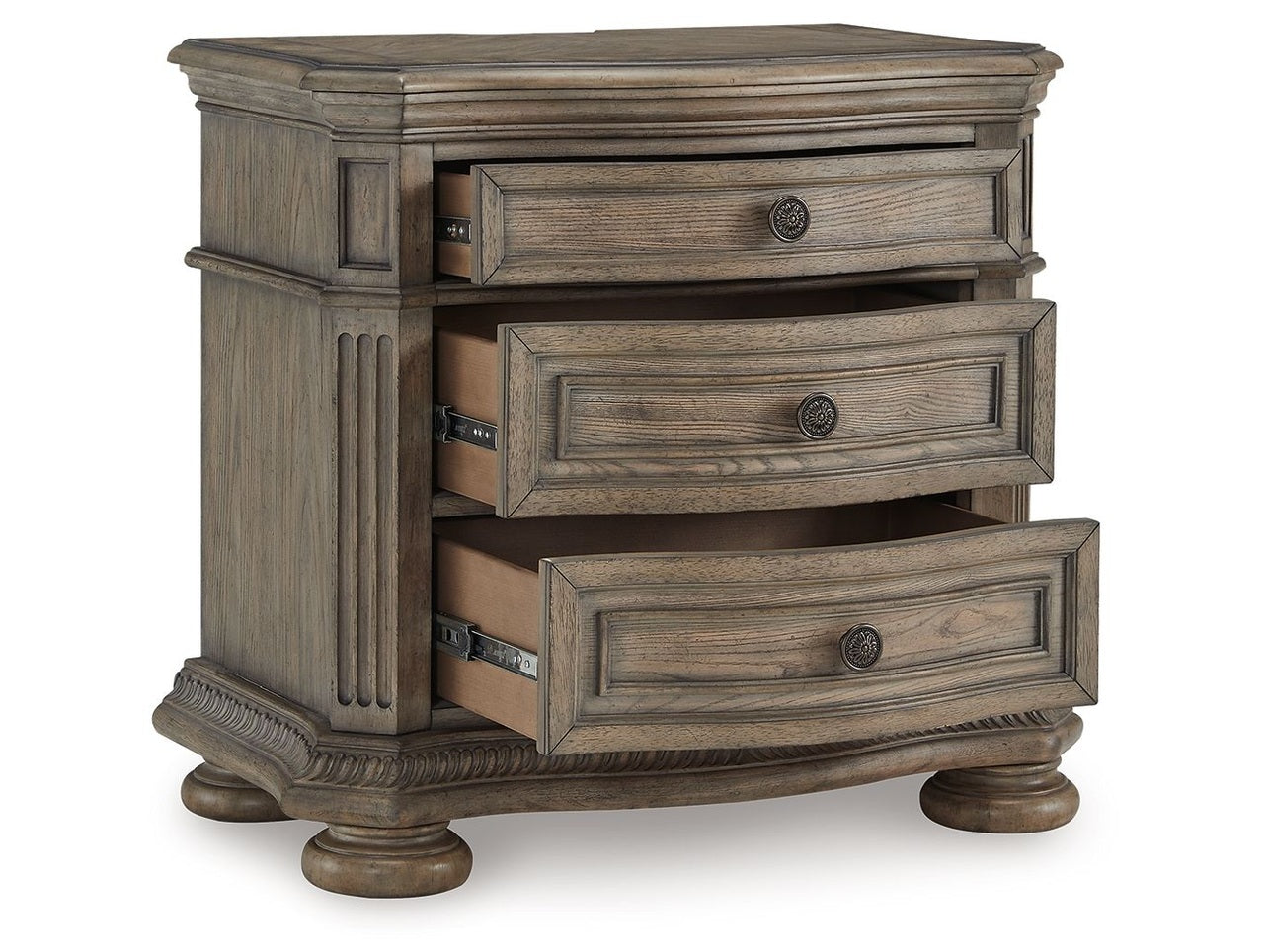 Ardenfield - Three Drawer Night Stand - Light Brown