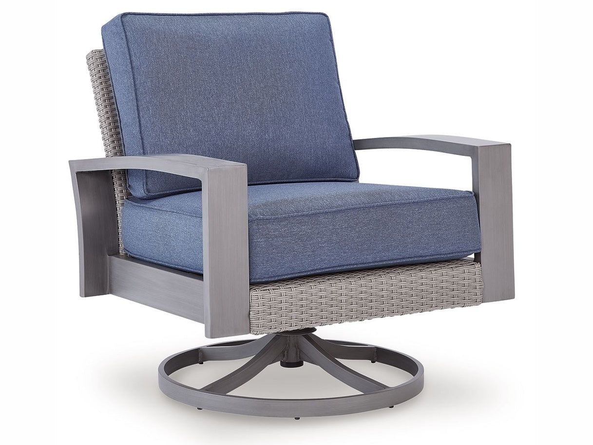 Dillon Beach - Swivel Lounge With Cushion - Blue / Gray