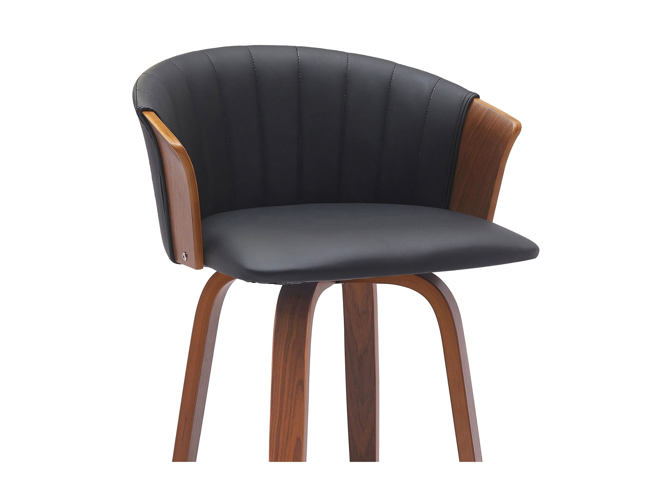 Diana - Swivel Walnut Wood Faux Leather Counter Stool