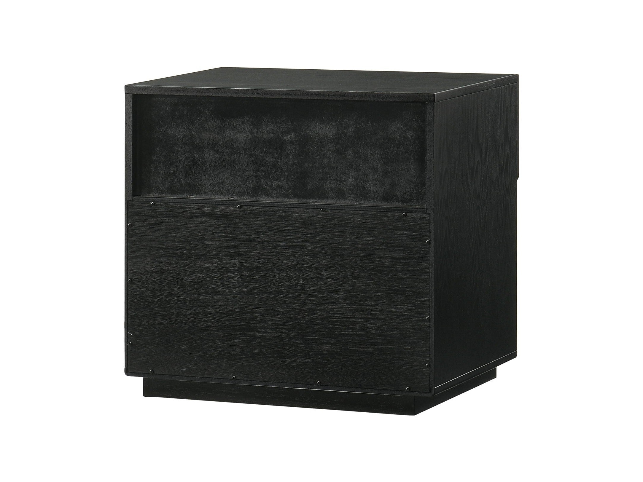 Petra - 1 Drawer Wood Nightstand - Black