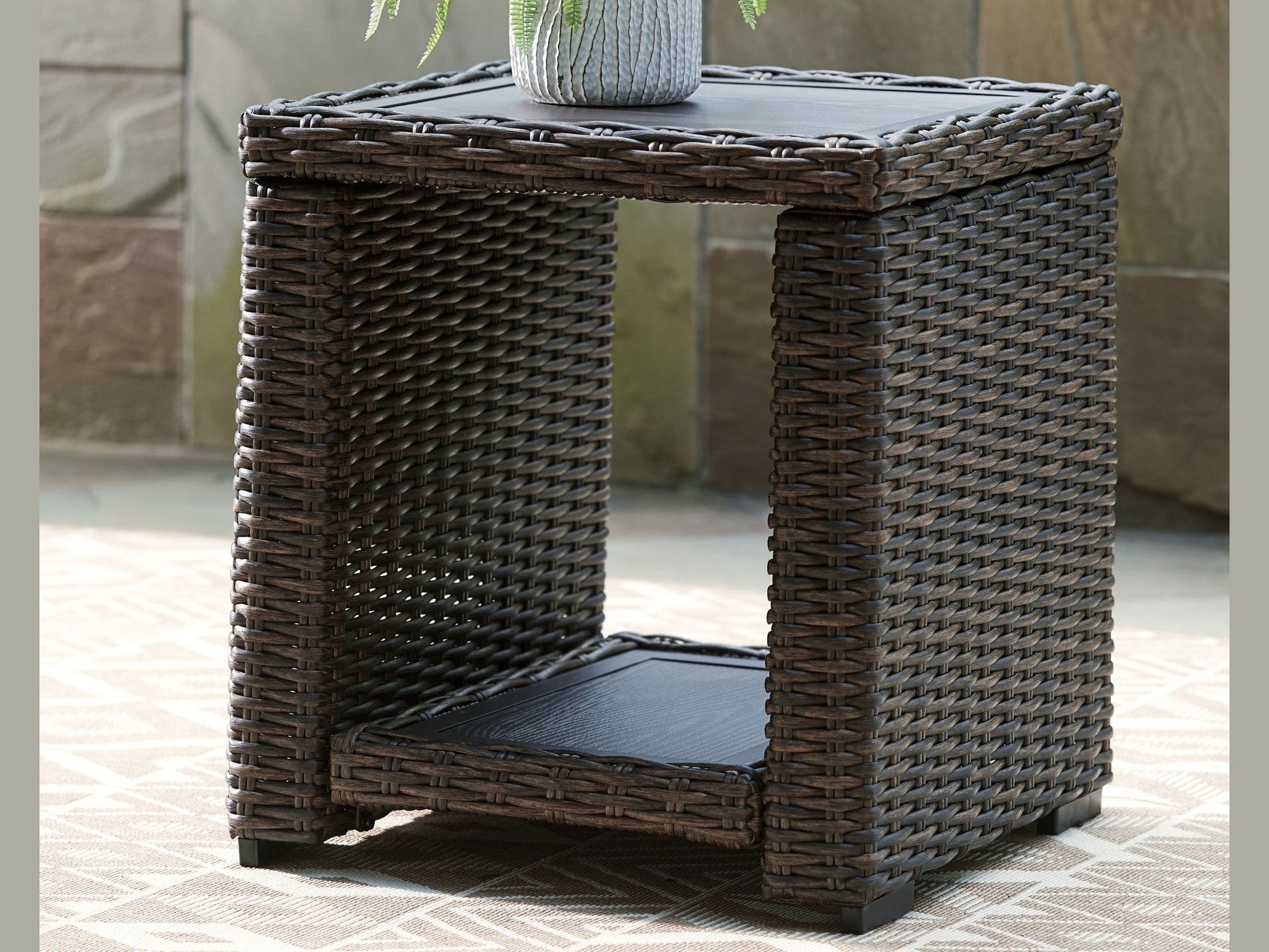 Grasson Lane - Square End Table - Brown