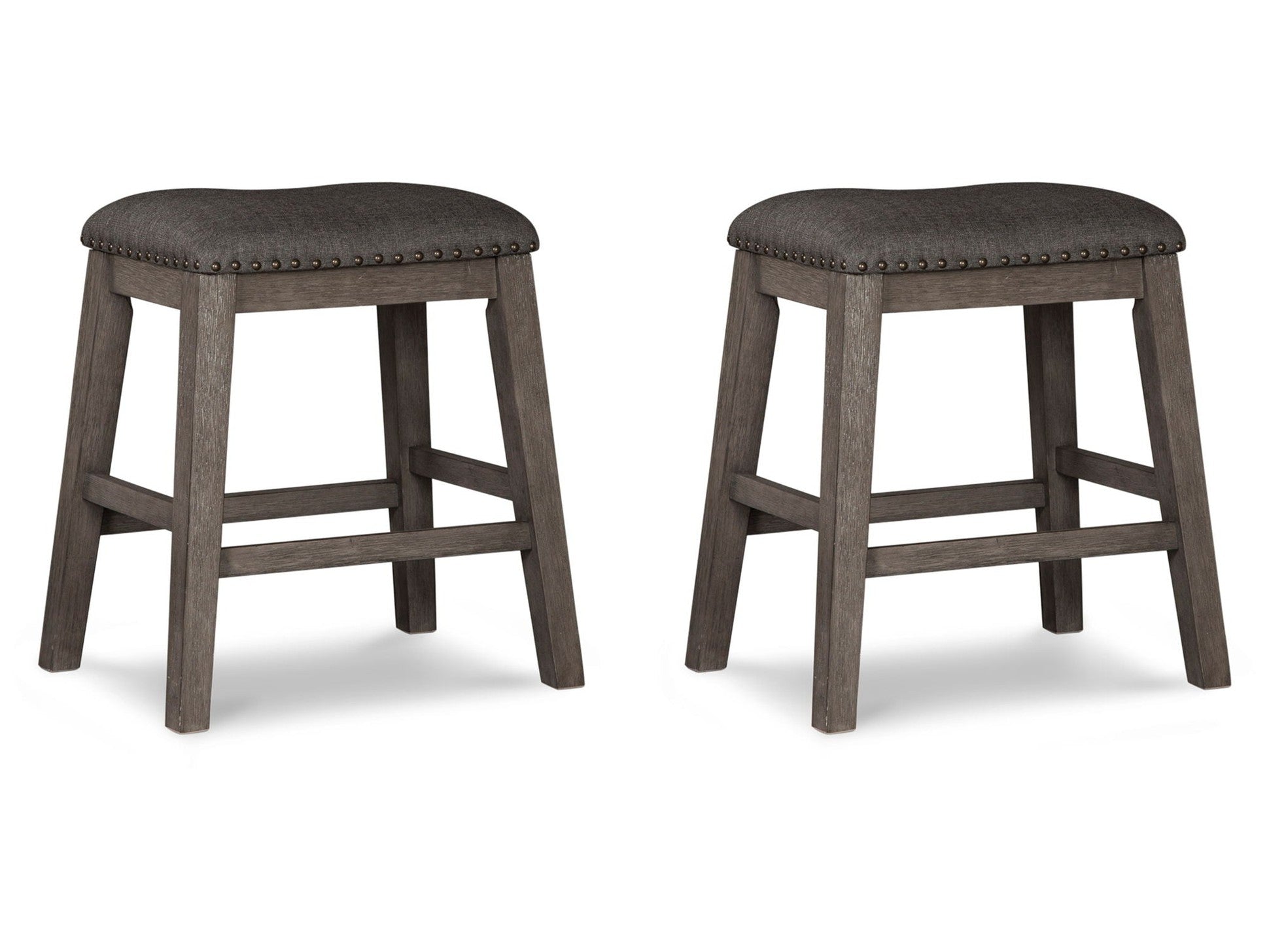 Caitbrook - Upholstered Stool (Set of 2) - Gray