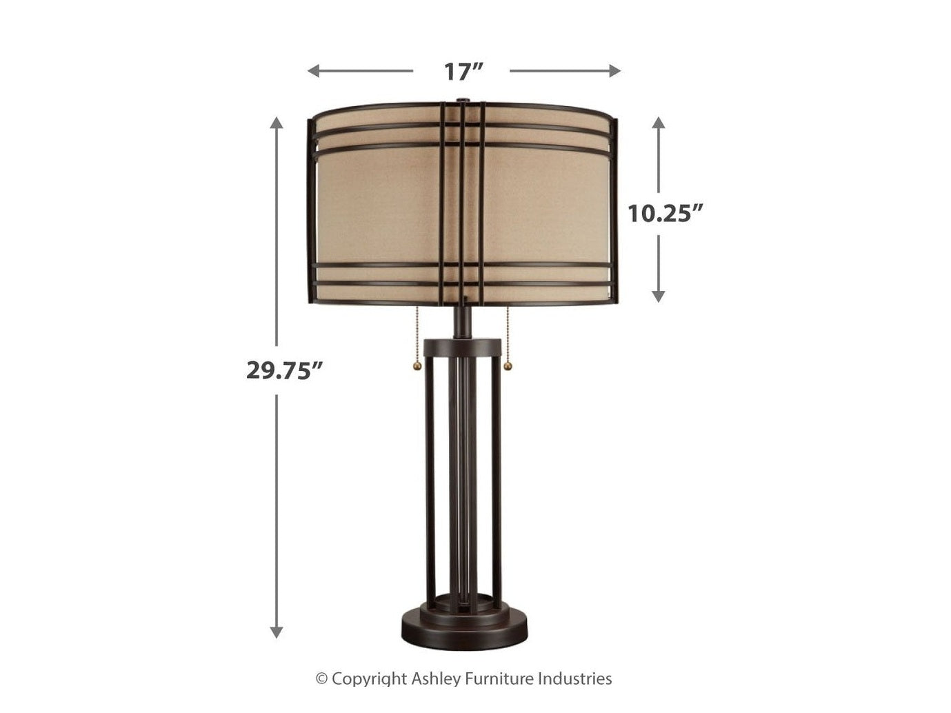 Hanswell - Metal Table Lamp  - Dark Brown
