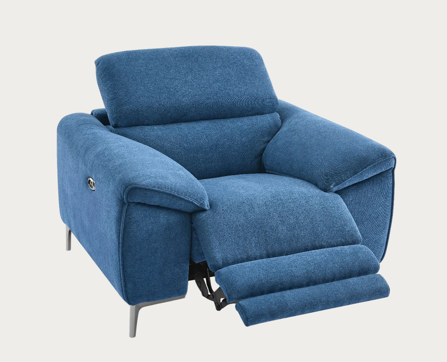 Lucca cerulean fabric reclining armhair